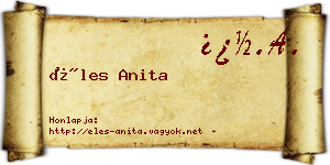 Éles Anita névjegykártya
