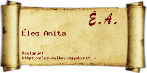 Éles Anita névjegykártya